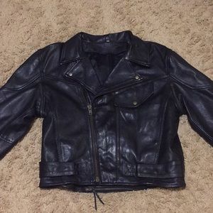 Genuine Top Grain Leather Biker Jacket and Chaps